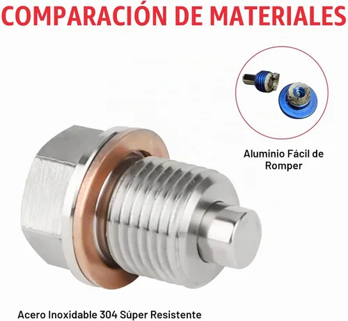 Vista 3 de Tapón de Drenaje de Aceite (M16 x 1.5 MM) Tapón de Drenaje de Aceite Magnético de Acero Inoxidable con Imán de Neodimio Compatible con Mini Cooper