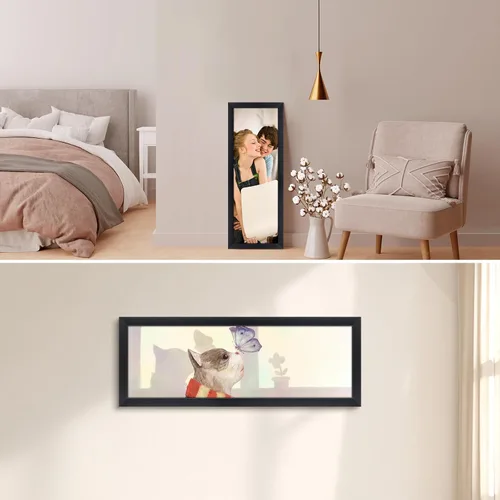 Vista 8 de Golden State Art, Marco de fotos de 8 x 24 pulgadas, madera maciza negra con vidrio templado, marco de 8 x 24 pulgadas para pared de galería