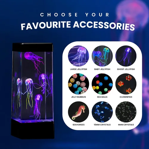 Vista 7 de JINX LUMINOUS JELLYFISH Lámpara grande de alta calidad – Luz LED de 14 pulgadas para acuario con medusas flotantes realistas – Alternativa