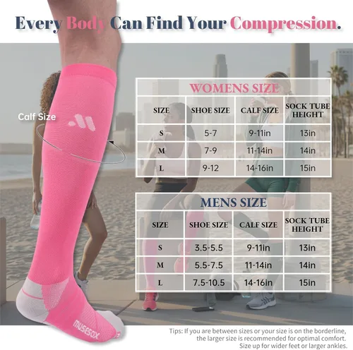 Vista 6 de Calcetines de compresión para mujeres y hombres, soporte de 15-20 A01-negro/gris/verde
