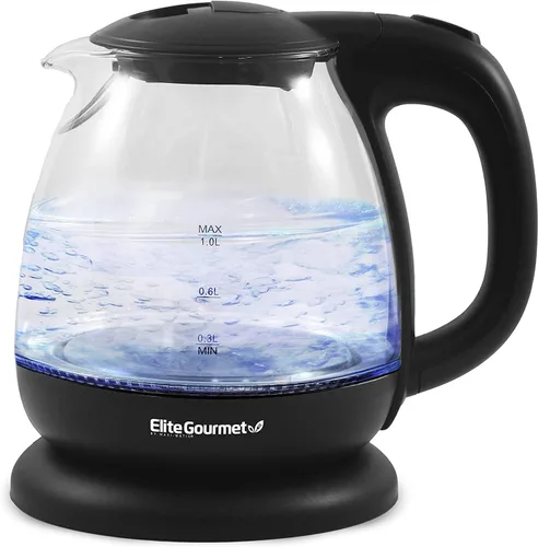 Vista 5 de Proctor Silex Tostadora de 4 rebanadas con ranuras extra anchas, color negro (24215PS) y Elite Gourmet EKT1001 hervidor eléctrico de vidrio sin BPA