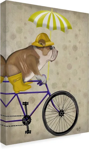 Vista 2 de Fab Funky - Bulldog inglés en bicicleta (31.9 x 50.4 in)
