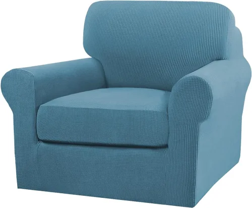 Vista 127 de Turquoize 2 fundas para sillas de sala de estar, funda de sofá con fundas de cojín individuales, funda de muebles para sillas (silla, beige biscotti)