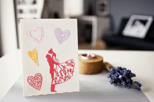 Vista 4 de Troqueles de corte de metal para parejas de San Valentín, novios, corazones de amor para boda, día de San Valentín, tarjetas, manualidades, álbumes