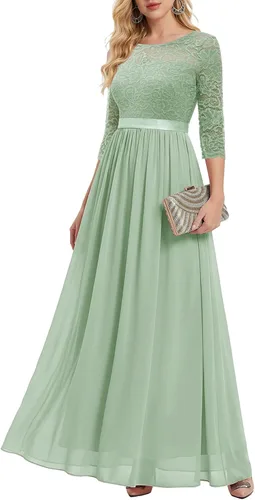 Vista 13 de BeryLove Vestido formal de manga larga para mujer, invitada de boda, madre Rubor
