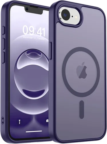 Vista 222 de zapica Funda magnética para iPhone Air, con protector de pantalla de vidrio templado, compatible con MagSafe, translúcida mate, a prueba de golpes