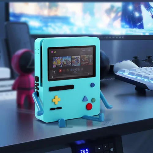 Vista 2 de GRAPMKTG Charging Stand with Smile Face for Nintendo Switch Accessories Portable Dock Compatible for Nintendo Switch OLED Cute Case Decor Gift Men