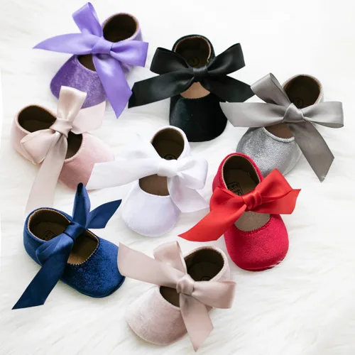 Vista 3 de KIDSUN Zapatos Mary Jane con suela de goma antideslizante, zapatos de ballet, vestido de princesa, zapatos de boda, zapatos de cuna para recién