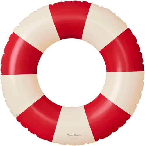 Vista 40 de Petites Pommes Flotador de piscina a rayas para niños y niños pequeños, tubo interior duradero, diseño de rayas clásico impreso a mano, dona