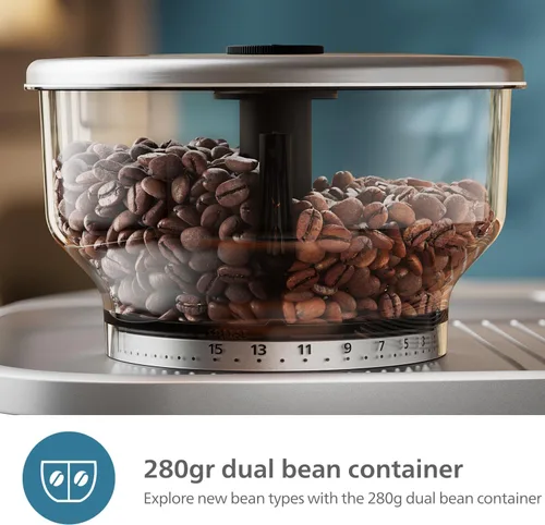 Vista 5 de Máquina de Espresso Semi Automática PHILIPS Barista Brew - Botón para Espresso Simple y Doble + Americano, Contenedor Dual de 280g para Dos Tipos