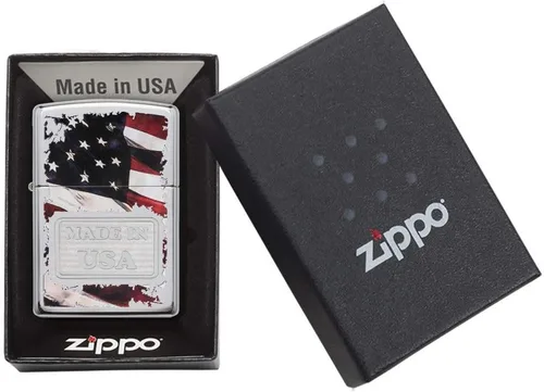 Vista 6 de Zippo Encendedor de bolsillo cromado de alto pulido, fabricado en EE. UU., multicolor, talla única