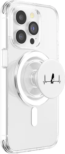 Vista 3 de Heartbeat Surfing Windsurfer Windsurf Windsurfing PopSockets MagSafe PopGrip for iPhone