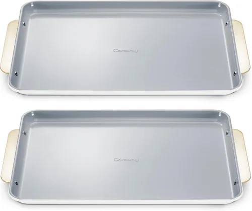 Vista 43 de Caraway Bandeja pequeña de cerámica antiadherente para hornear (9 x 13 pulgadas), no tóxica, sin PTFE ni PFOA, apta para horno, núcleo de acero Negro