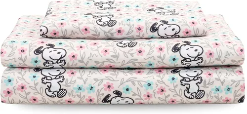 Vista 20 de Berkshire Peanuts® - Juego de sábanas tamaño individual, 3 piezas, diseño de personajes lindos Snoopy de microfibra suave, mini Snoopy y Woodstock