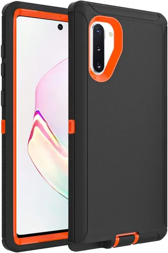 Vista 17 de Funda WOGROO para Galaxy Note 8, funda protectora resistente a caídas y golpes de grado pesado y resistente para Samsung Galaxy Note 8, Negro+Naranja