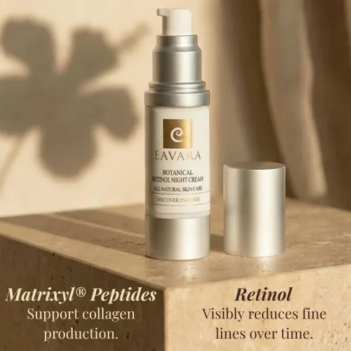 Vista 6 de Crema de noche orgánica de retinol, antienvejecimiento para la noche crema hidratante facial natural con ácido hialurónico, manteca de karité y aloe