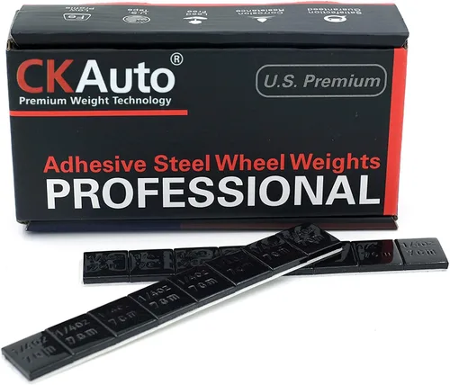 Vista 8 de CKAuto 1/4 oz, 0.25 onzas, negro, adhesivo adhesivo en pesos de rueda, tipo EasyPeel. Coches, camiones, SUV, motocicletas, autos RC. Perfil bajo, 12
