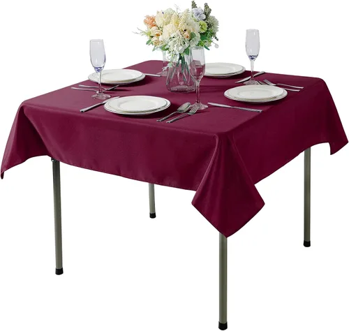 Vista 60 de Mantel rectangular de tela de poliéster lavable de 60 x 120 pulgadas, para decoración de bodas, fiestas, comedores, banquetes