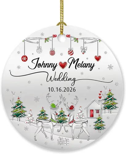 Vista 23 de Adorno personalizado para árbol de Navidad con nombre y año, regalo para mi nuevo apartamento, adorno personalizado para primera Navidad en un nuevo