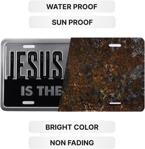 Vista 4 de Placa de matrícula inspiradora de lujo, placa universal para automóvil, placa de automóvil a prueba de óxido, resistente a la intemperie, duradera
