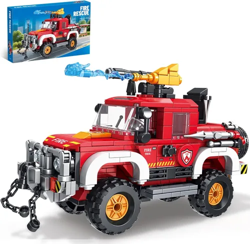 Vista 7 de City Fire - Juego de construcción de motocicleta de 233 piezas, bloques de construcción de rescate de incendios compatibles con Lego, juguetes