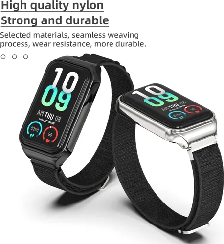 Vista 9 de Strap for Amazfit Band 7 Nylon Replacement Strap Watch Wrist Band Smart Bracelet Accessories for Amazfit 7