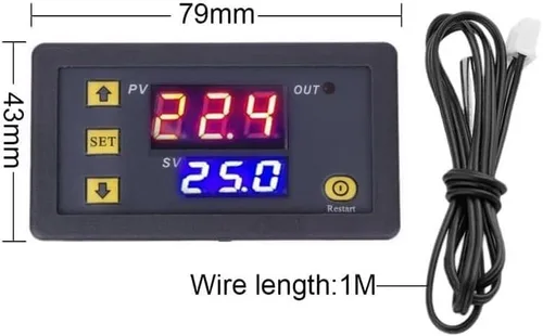 Vista 5 de W3230 Módulo controlador de temperatura LED digital Interruptor de termostato digital con sonda impermeable (12V 10A 120W) -67.0 °F-248.0 °F Salida