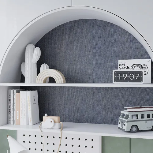 Vista 6 de VEELIKE Papel tapiz de tela sintética con textura de 15.7 x 118 pulgadas, papel tapiz autoadhesivo de tela impermeable, papel de contacto