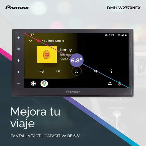 Vista 2 de Pioneer DMH-W2770NEX Estéreo de coche doble DIN con pantalla táctil capacitiva de 6,8 pulgadas Digital Multimedia Receiver, Wireless Apple CarPlay