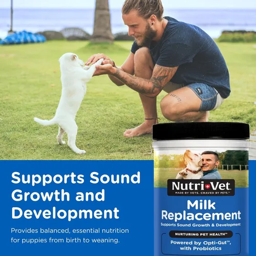 Vista 2 de Nutri-Vet Sustituto de leche para cachorros, leche en polvo, alimentación para cachorros recién nacidos, artículos esenciales para perros, productos