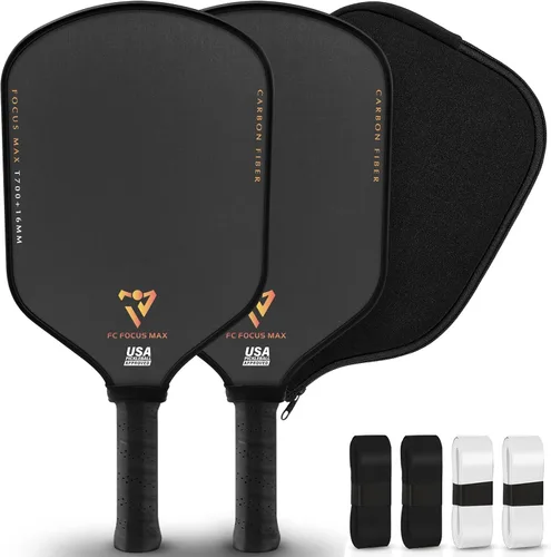 Vista 10 de T700 Carbon Fiber Pickleball Paddle, Pickleball Set 16mm Pickle Ball Rackets with CMS Matte Surface Lightweight Honeycomb Core & Durable Edge Frame