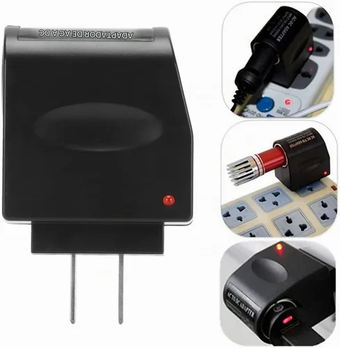 Vista 5 de Diyeeni Convertidor de CA a CC, enchufe de pared a encendedor de cigarrillos de automóvil, adaptador de corriente de 110 V a 240 V CA a 12 V CC 1.5