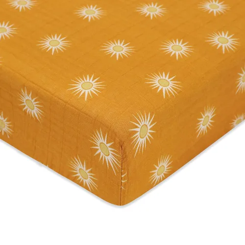 Vista 13 de Babyletto Sábanas para cuna 100% algodón orgánico, con certificado GOTS, ajustadas 360°, muselina ultra suave y transpirable - Beach Bum