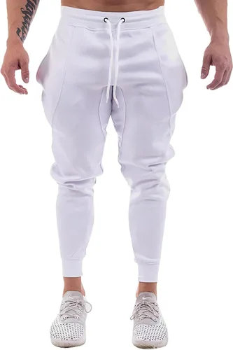 Vista 2 de MECH-ENG Pantalones de correr cónicos para hombre, entrenamiento de culturismo, pantalones deportivos ligeros de secado rápido con bolsillos