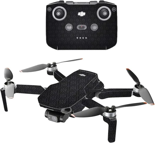 Vista 5 de MightySkins - Compatible con DJI Mini 2 Dron portátil - Negro abstracto Funda protectora de vinilo duradera y única Fácil de aplicar, quitar