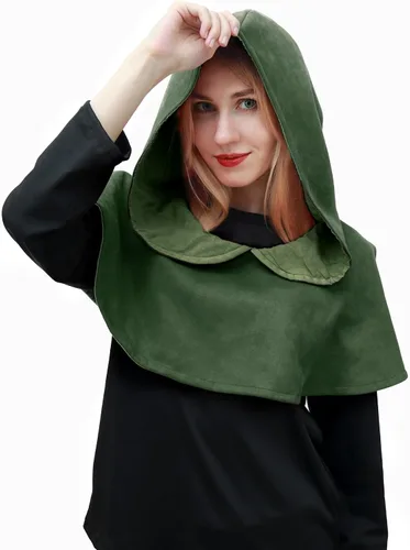 Vista 2 de DAZCOS Sombrero de capucha medieval multicolor resistente de gamuza sintética pagana accesorio de cosplay