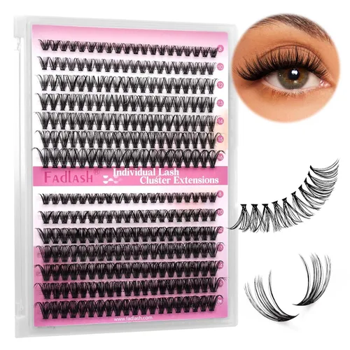 Vista 55 de Extensiones de racimos de pestañas con bandeja grande, pestañas individuales 10D 20D, mezcla natural, suave, C Cur negro, imitación de visón