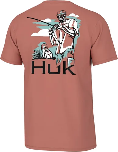 Vista 8 de HUK Mens Fishing Graphic Tee, Performance Short Sleeve, Quick-Dry Bass Bones - Búho nocturno