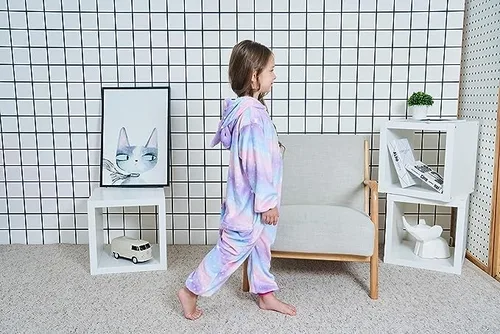 Vista 3 de UDERUI Pijama de unicornio para niños, disfraz de cosplay de una sola pieza, ropa de fiesta de animales, para niñas y niños