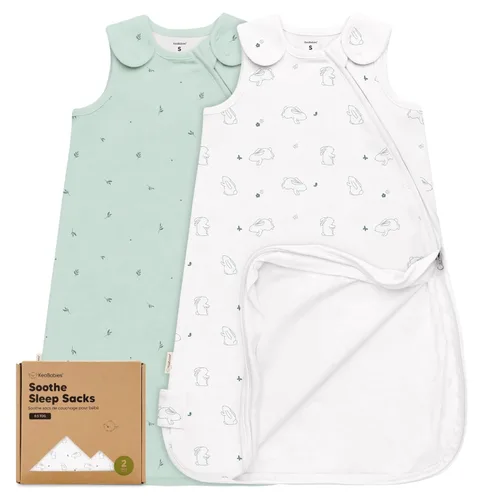 Vista 33 de Paquete de 2 sacos de dormir orgánicos para bebé, 100% algodón 0.5TOG (aguacate, 0-6 meses) Soft Breathable, Baby Wearable Blanket, Toddler