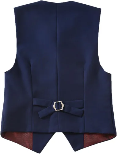 Vista 3 de YuanLu Conjunto de traje formal para niño de 4 piezas con chaleco, pantalones, camisa de vestir y corbata