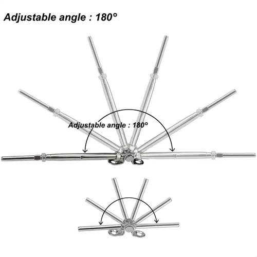 Vista 3 de Kit de herramientas de barandilla de cable de acero inoxidable, 20 pares para sistema de barandilla de cable 3/16, ángulo ajustable, grado marino