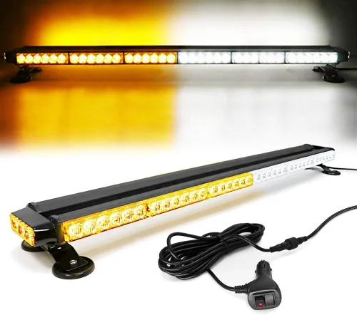 Vista 22 de Barra de luz estroboscópica de emergencia de 14.5'' con 32 LED para techo, doble lado, luz de advertencia de peligro, luz de seguridad con imán