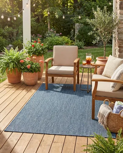 Vista 50 de Rugs.com Outdoor Solid Collection - Alfombra de pelo plano beige de 2 x 3 pulgadas, perfecta para entradas, cocinas, rincones de desayuno, piezas