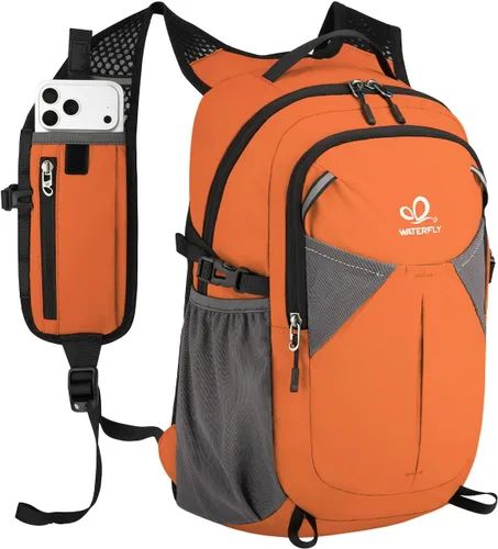 Vista 10 de WATERFLY Mochila pequeña y ligera con bolsillo para teléfono con correa Negro