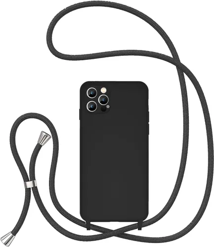 Vista 16 de UEEBAI Funda de teléfono con cordón cruzado para iPhone 14 de 6.1 pulgadas, funda de silicona con correa ajustable para collar, correa suave