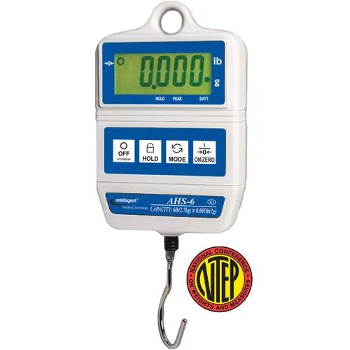 Vista 2 de Intelligent AHS-15, báscula digital para colgar, 15 lb x 0.01 lb, NTEP