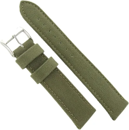 Vista 2 de 18mm MORELLATO acolchada Cordura auténtica y cosida Canvas Verde militar reloj de banda