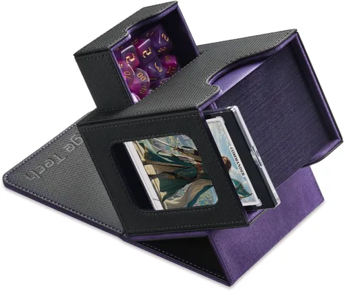 Vista 21 de Mage Tech Caja de cartas para MTG Commander, diseño patentado, pantalla Commander, se adapta a 100 tarjetas de doble manga, ladrillo de tarjetas