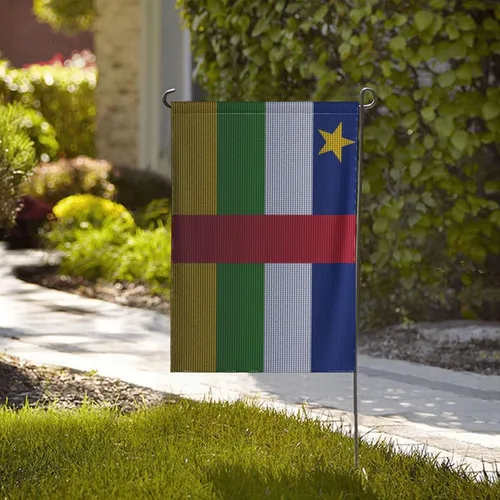 Vista 2 de Flag Of The Central African Republic Knitting Effect Garden Flag 28"x40" Inch Double Sided Garden Flags Home Lawn Outdoor Decor Flags Party Banner